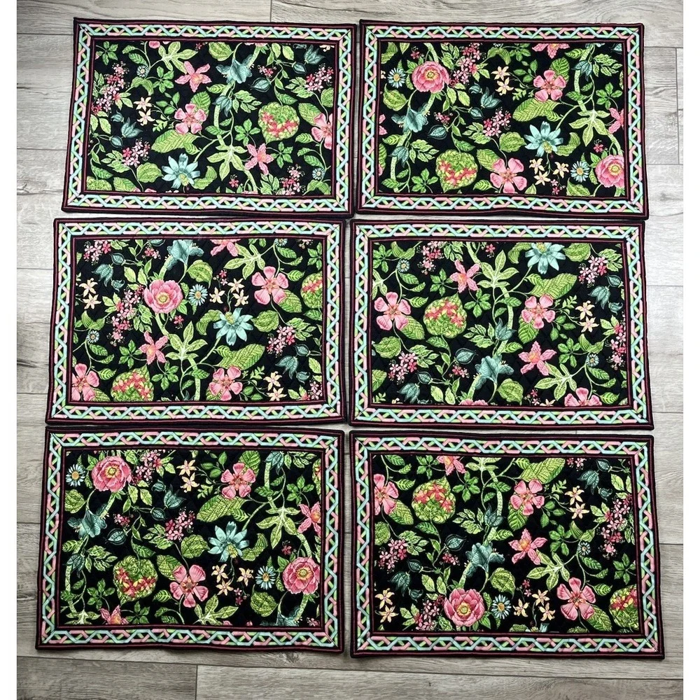 Vera Bradley Placemats Retired Botanica Set of Six (6) Place Mats